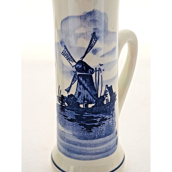 DELFTS HOLLAND-Shot Glasses-Blue White-Windmill-Handles-Set of 2 - Picture 3 of 9